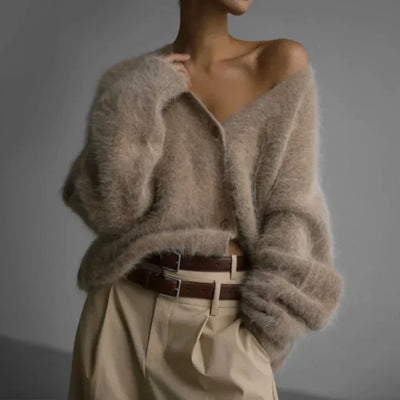 Dames wollen cardigan zacht gebreid