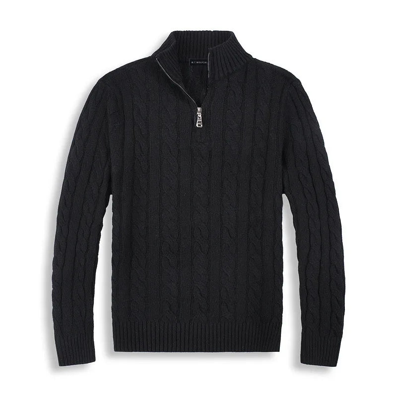 Heren half zip sweater katoen luxe