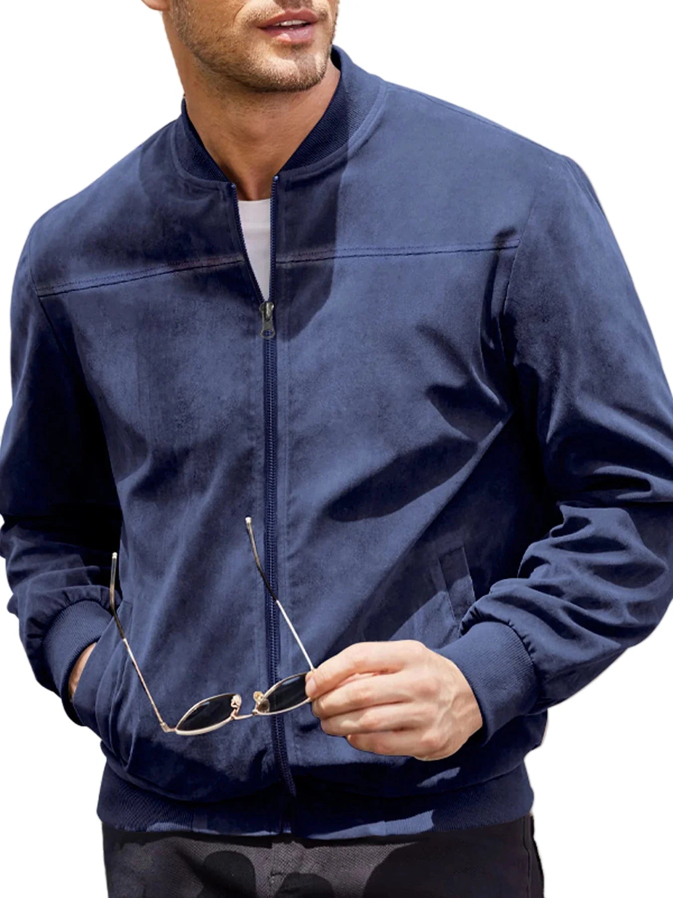 Heren Velvet Bomber Jacket Casual Sportstijl