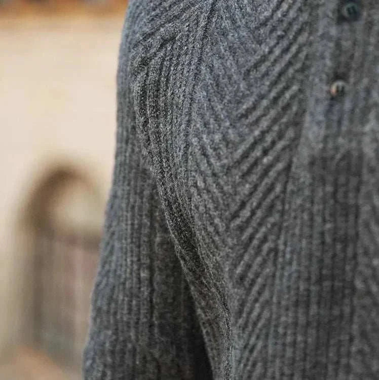 Men's Lapel Sweater in Herfststijl