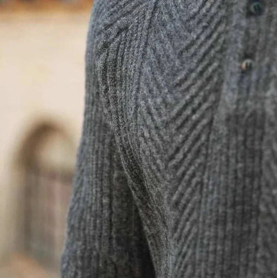 Men's Lapel Sweater in Herfststijl