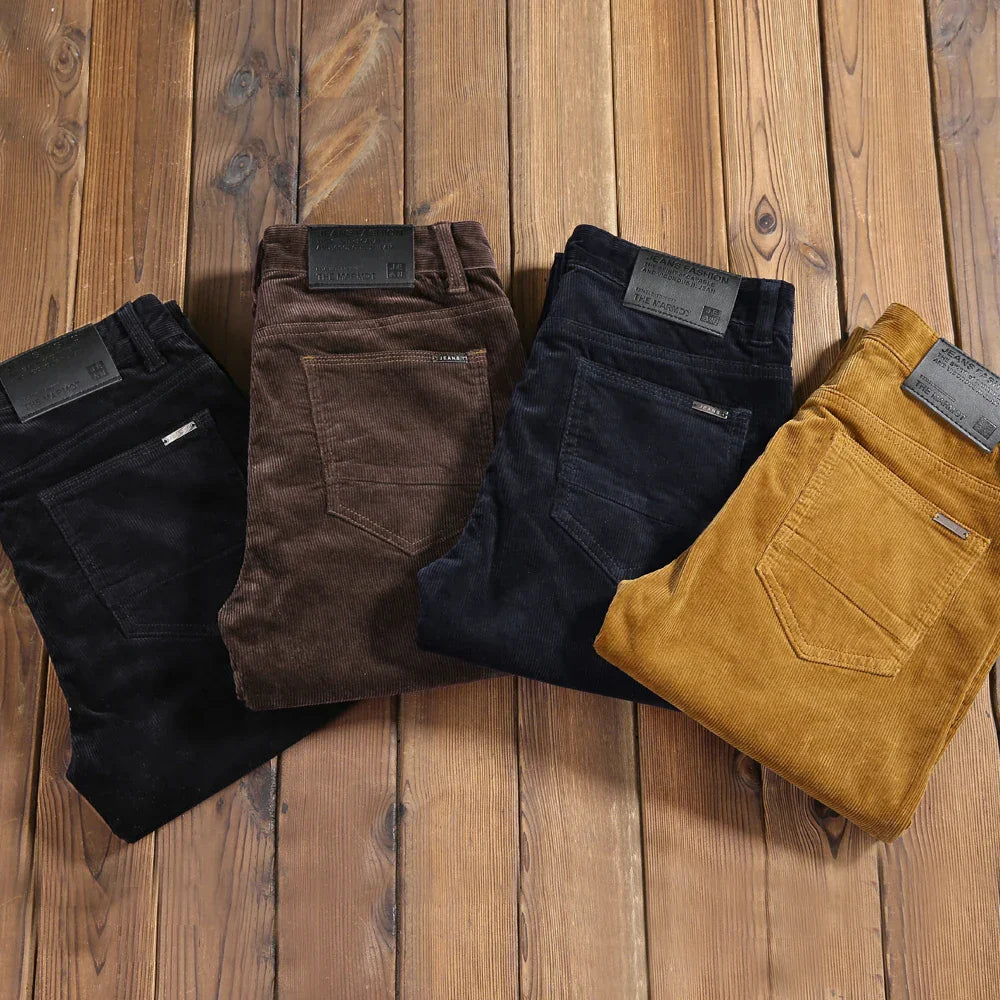 Heren Elastische Corduroy Broek