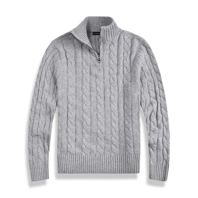 Heren half zip sweater katoen luxe