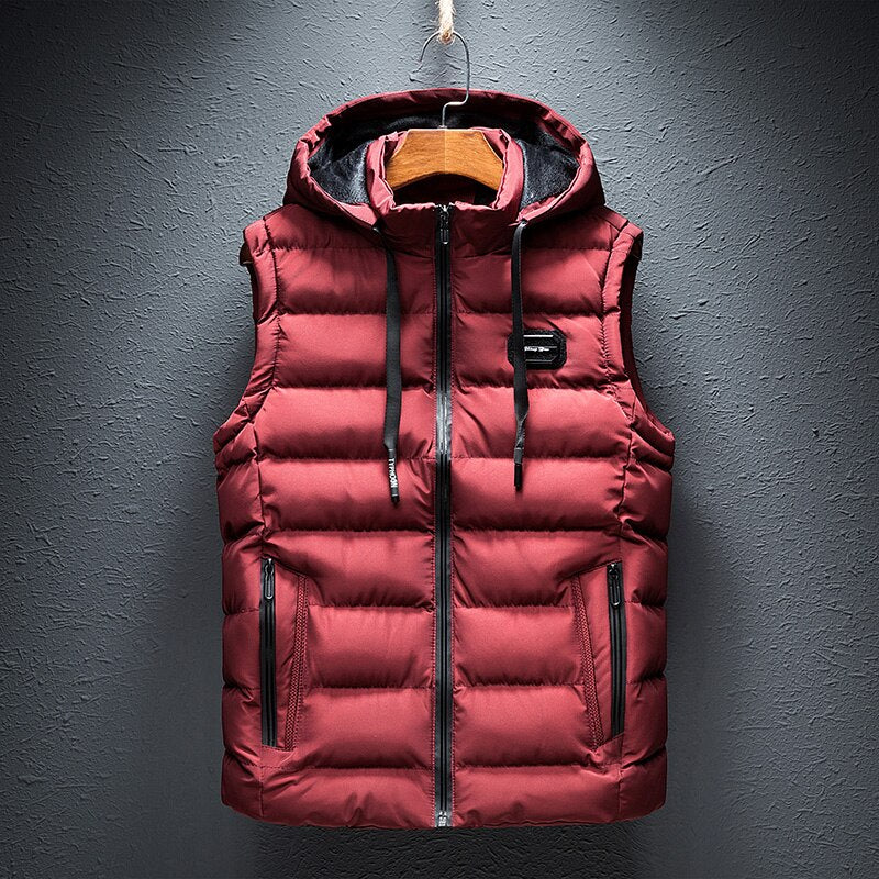 Heren premium bodywarmer met kap en stiksel