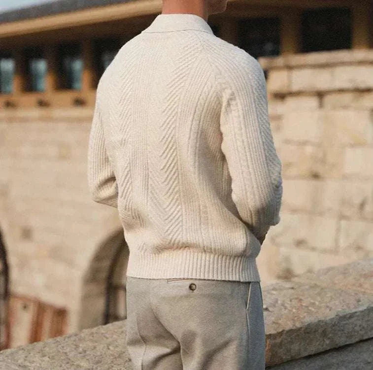 Men's Lapel Sweater in Herfststijl