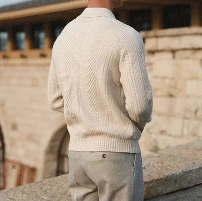 Men's Lapel Sweater in Herfststijl
