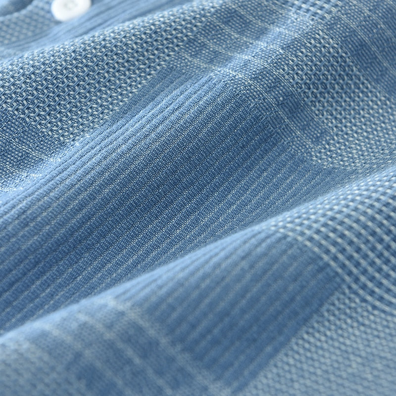 Heren Patchwork Overhemd met Lange Mouwen