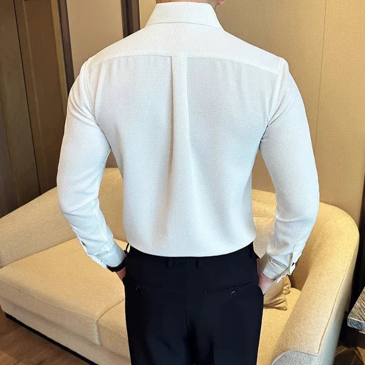 Heren Shirt met Lange Mouwen en Klassieke Kraag