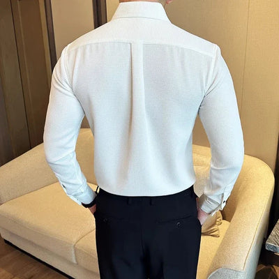 Heren Shirt met Lange Mouwen en Klassieke Kraag