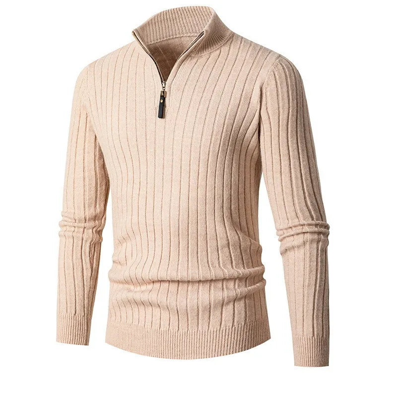 Heren half zip trui premium katoen
