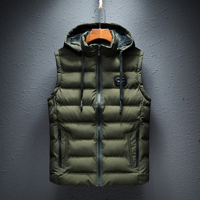 Heren premium bodywarmer met kap en stiksel