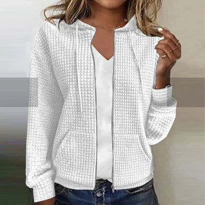 Dames jas Horizon waterafstotend met ruitdesign