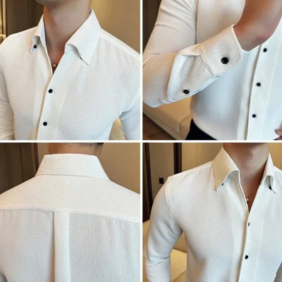Heren Shirt met Lange Mouwen en Klassieke Kraag