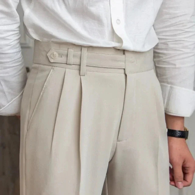 Heren Italiaanse pantalon met pied-de-poule