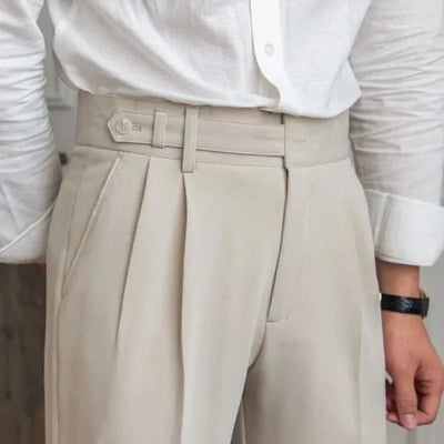 Heren Italiaanse pantalon met pied-de-poule