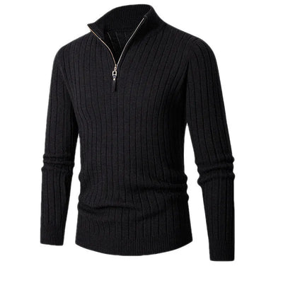Heren half zip trui premium katoen