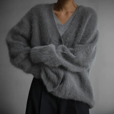 Dames wollen cardigan zacht gebreid