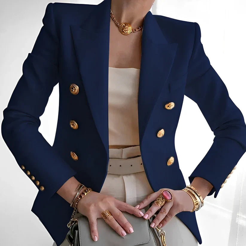 Dames Blazer Met Gouden Knopen
