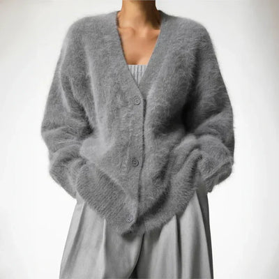 Dames wollen cardigan zacht gebreid