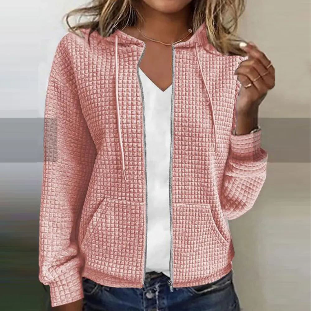 Dames jas Horizon waterafstotend met ruitdesign