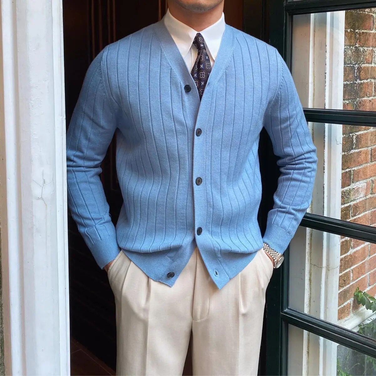 Heren Elegante Cardigan Regular Fit