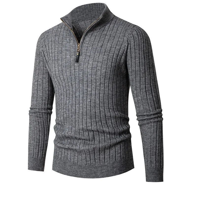 Heren half zip trui premium katoen
