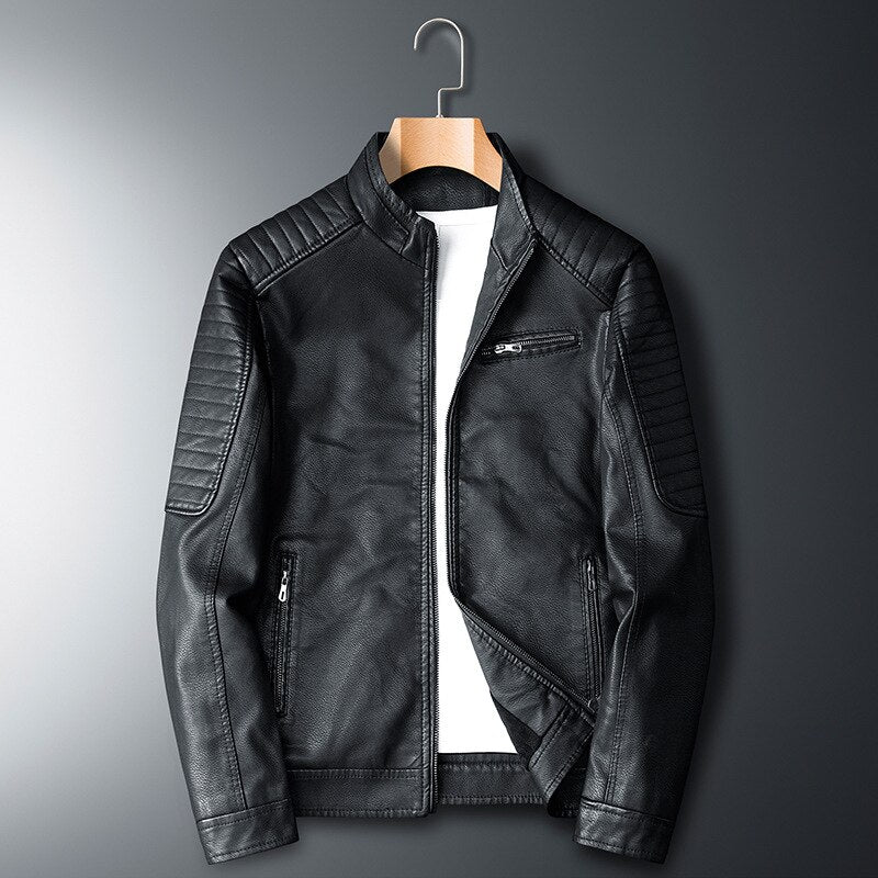 Heren Winter Leren Jas Casual Stijl