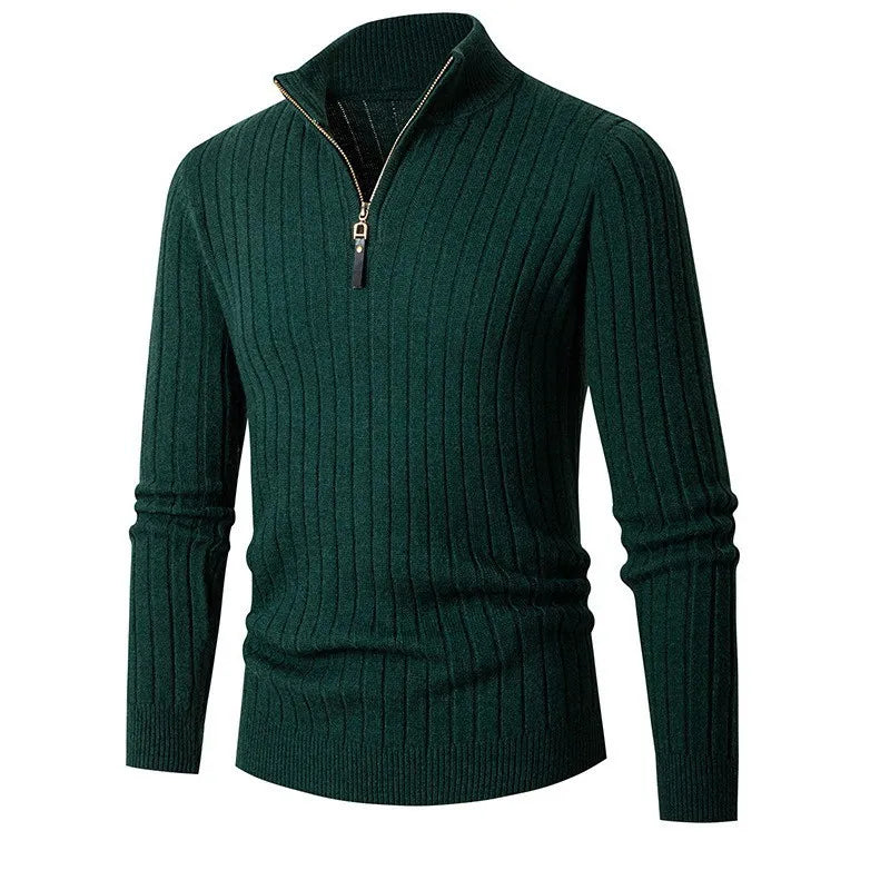 Heren half zip trui premium katoen