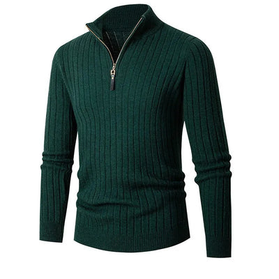 Heren half zip trui premium katoen