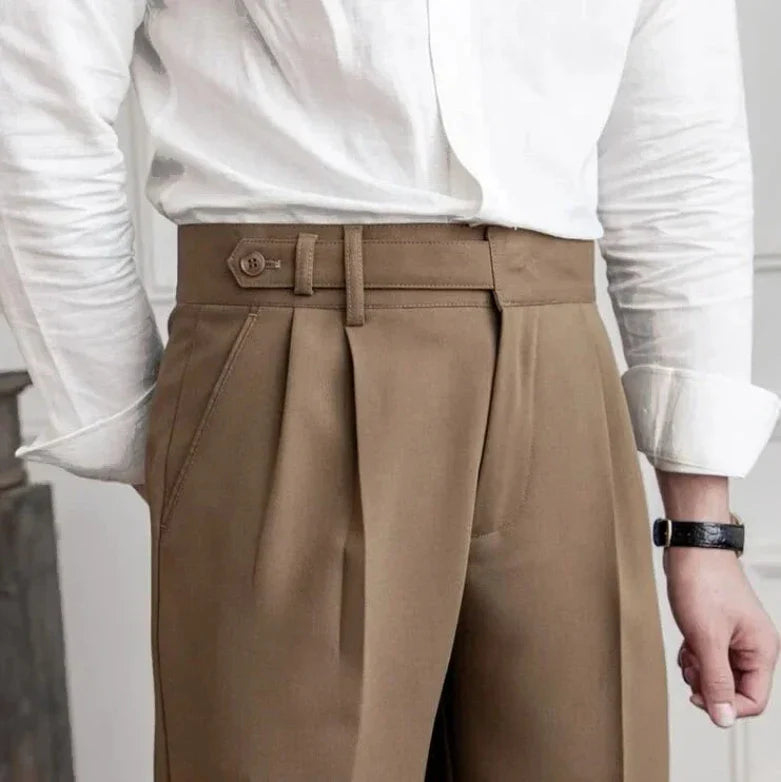 Heren Italiaanse pantalon met pied-de-poule