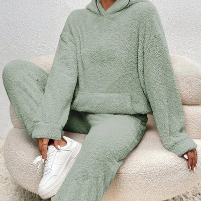 Dames huispak teddy set hoodie en broek