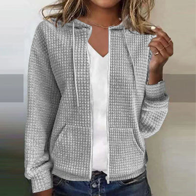 Dames jas Horizon waterafstotend met ruitdesign