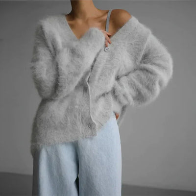 Dames wollen cardigan zacht gebreid