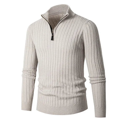 Heren half zip trui premium katoen