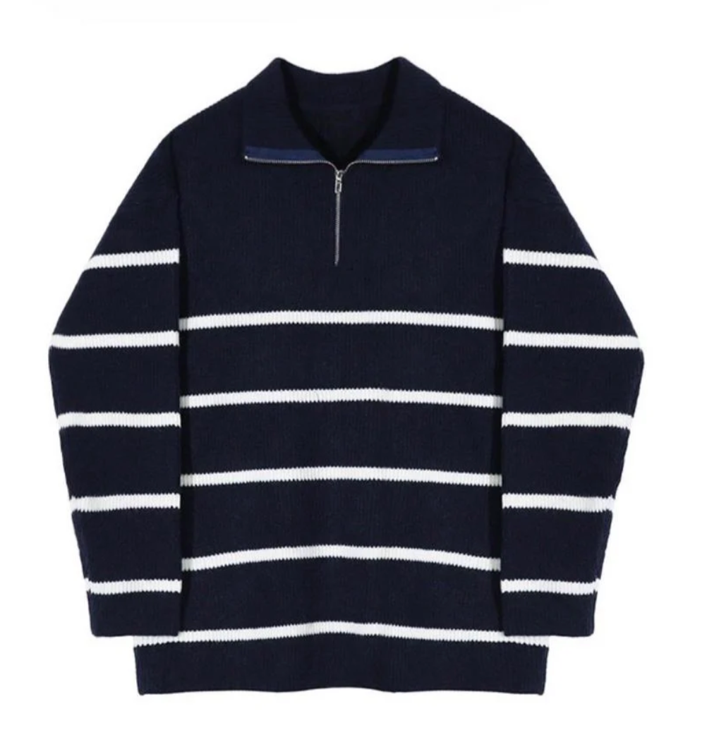 Heren Retro Casual Trui Met Halve Rits