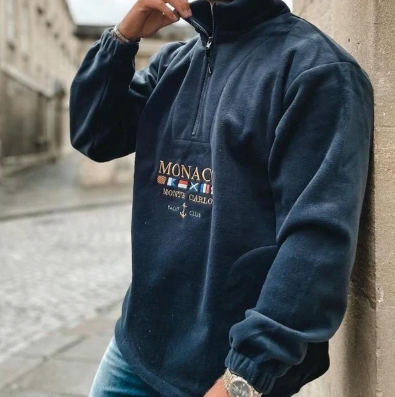 Heren Half-zip Trui Monaco Stijlvol