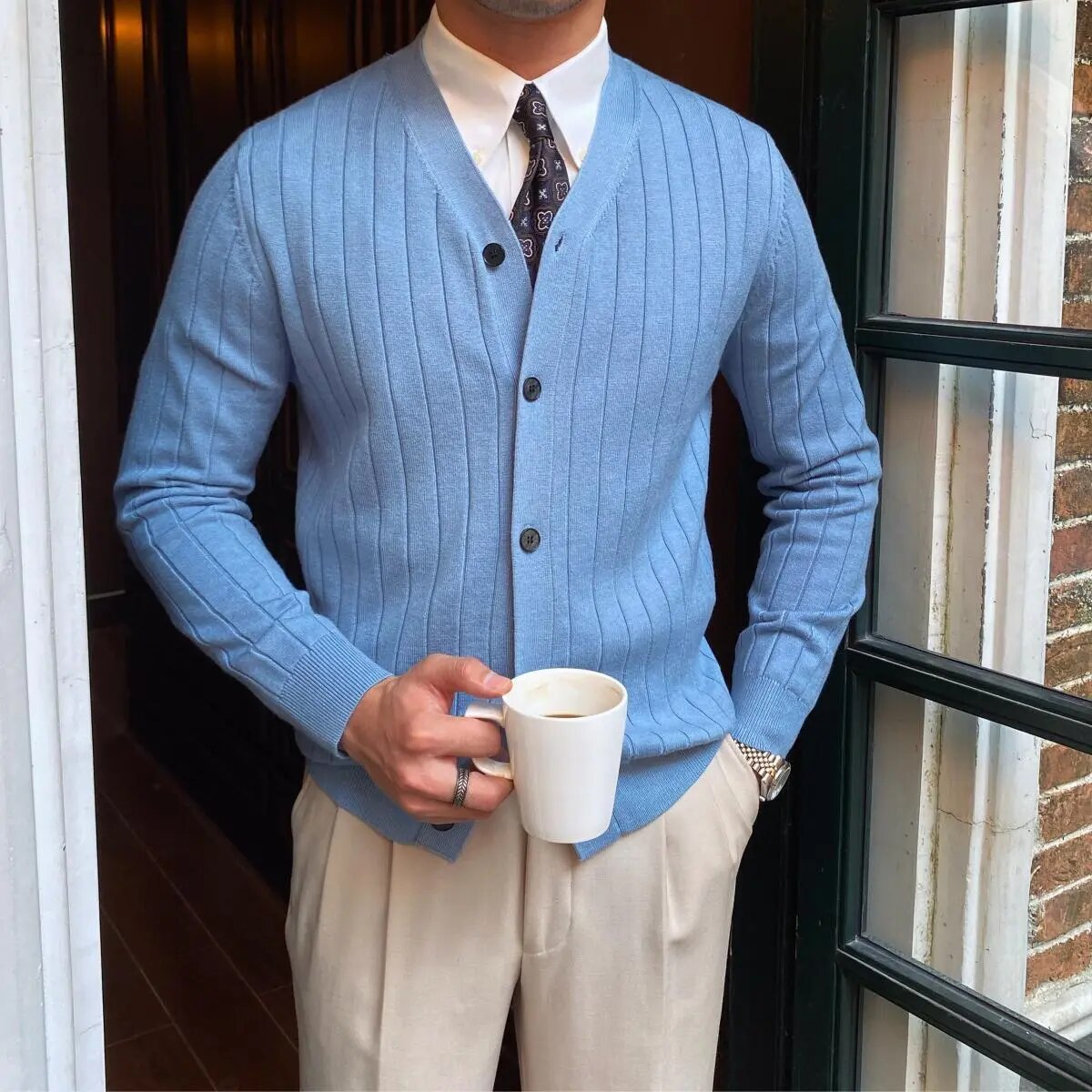 Heren Elegante Cardigan Regular Fit