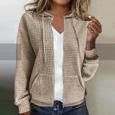 Dames jas Horizon waterafstotend met ruitdesign
