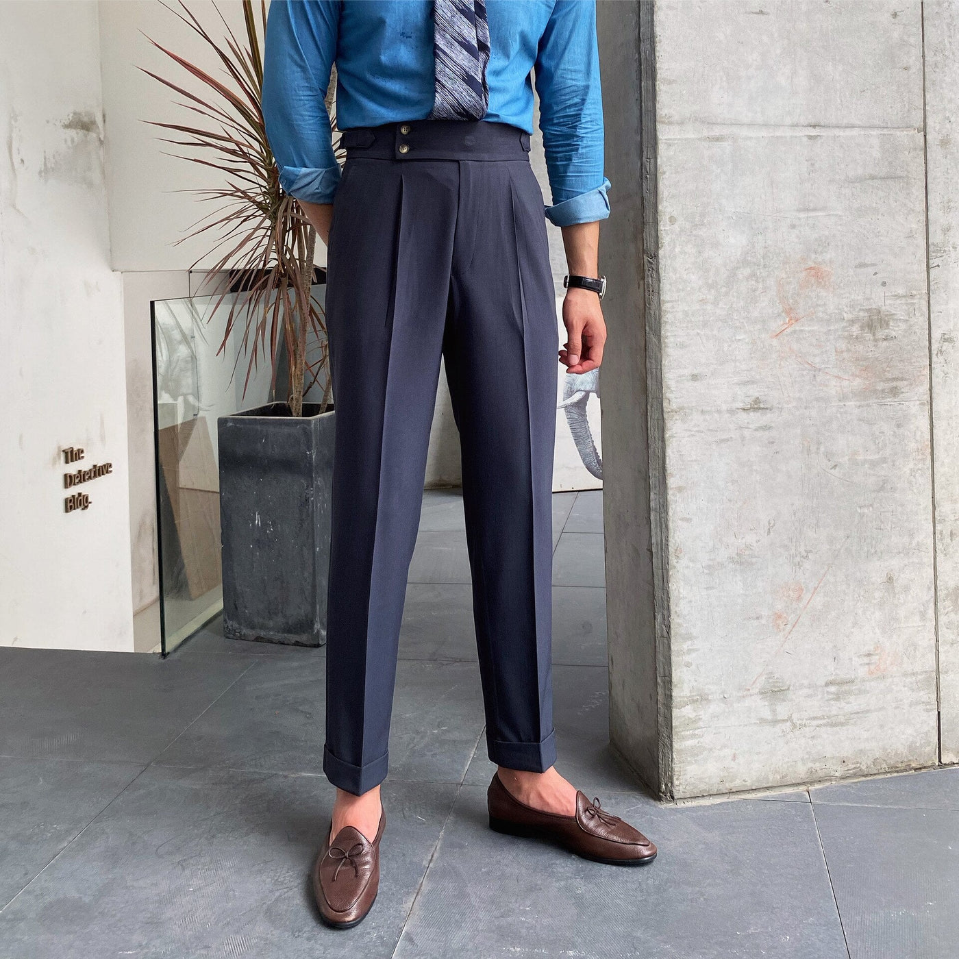 Herenbroek Met Hoge Taille in Klassieke Stijl