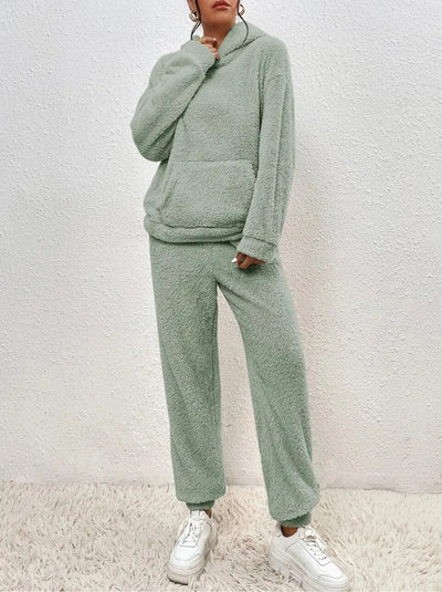 Dames huispak teddy set hoodie en broek