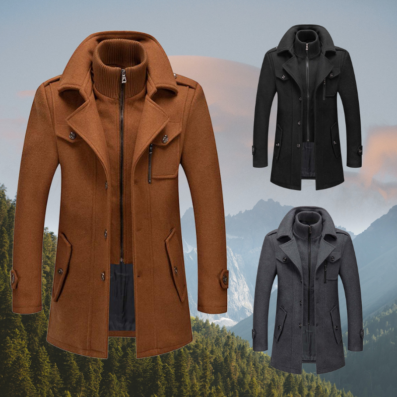 Heren wintermantel van wolblend