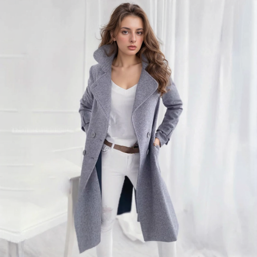 Dames Lange Casual Jas Elegant