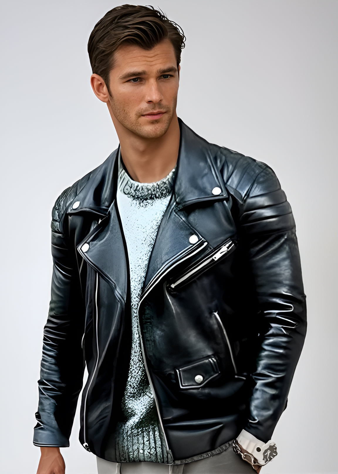 Heren Leren Bikerjack Urban Edge