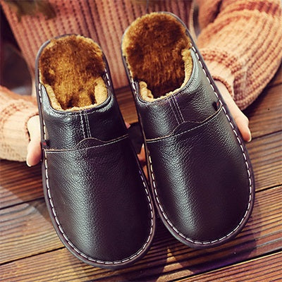 Heren Pantoffels van Leer met Waterdicht Design