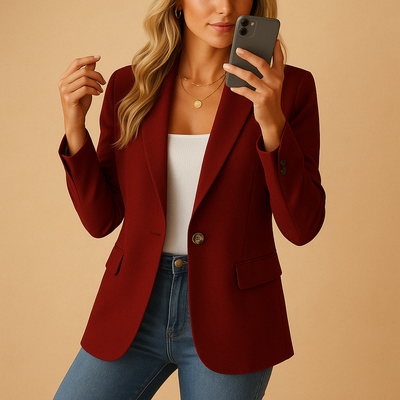 Dames fitted blazer met stretch