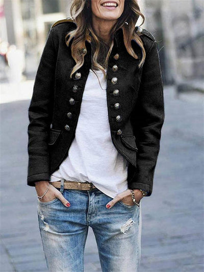 Dames Jas Met Militaire Uitstraling Chic