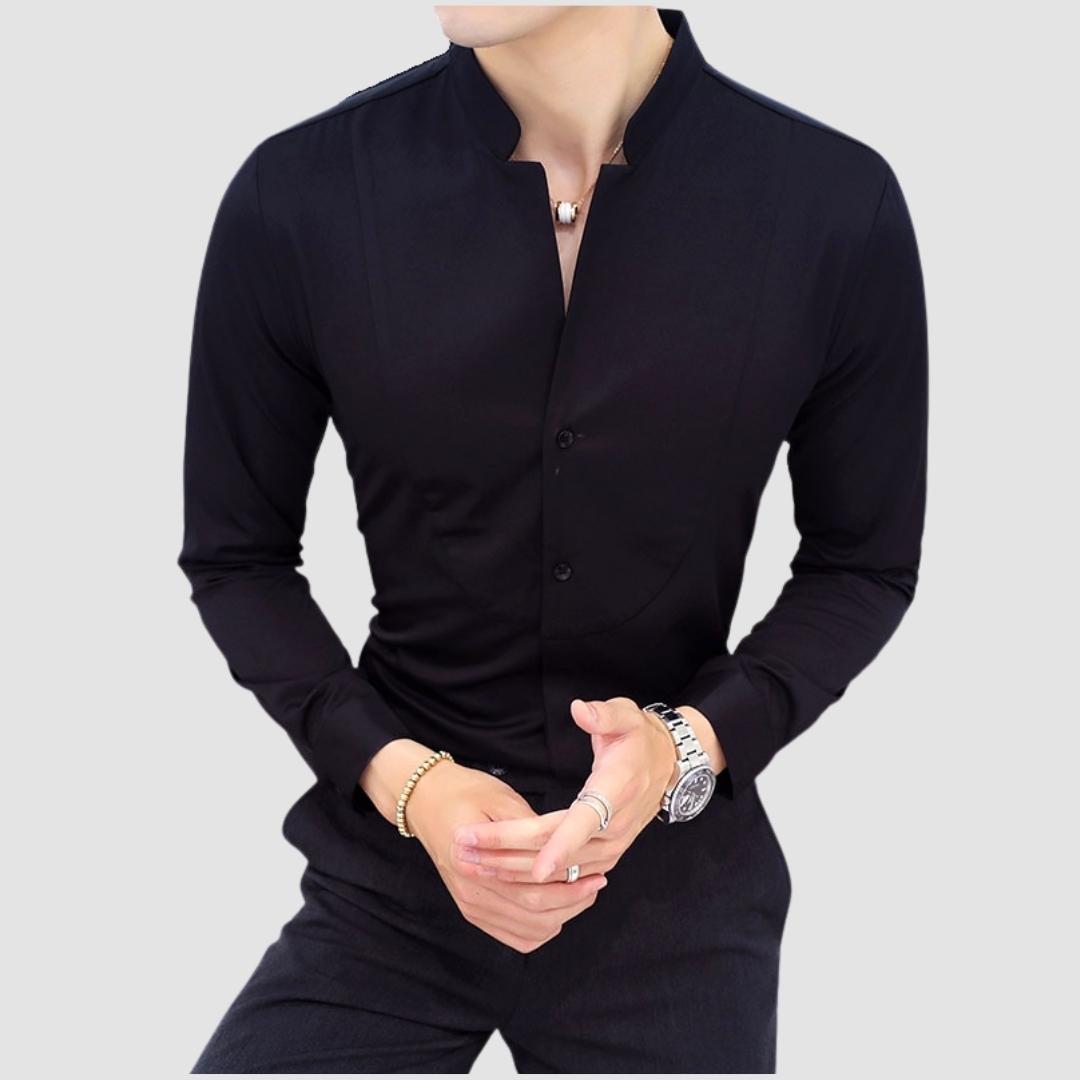Heren Slim Fit Shirt Met Lange Mouwen