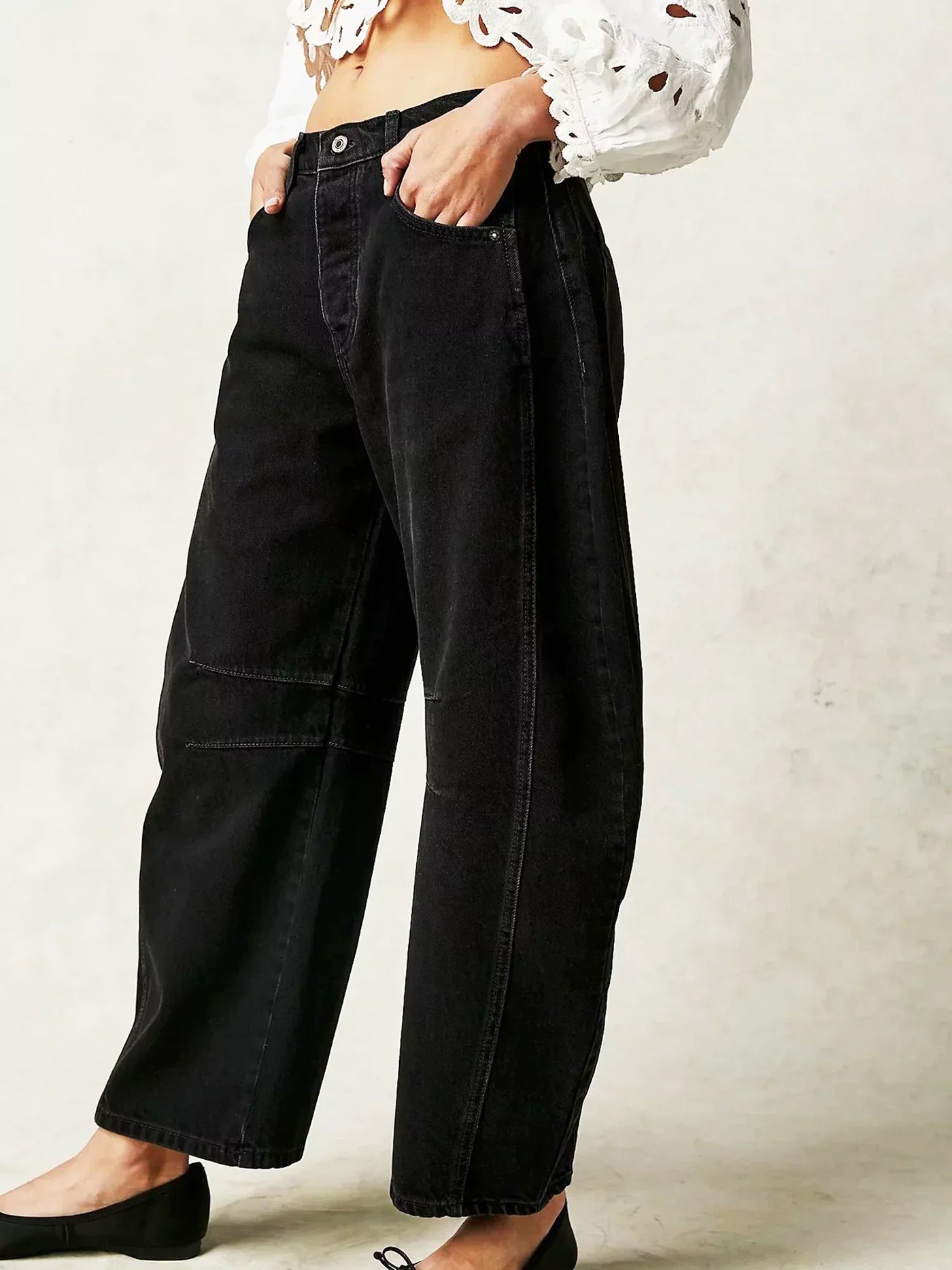 Dames Jeans Met Wijde Pijpen En Opvallende Print