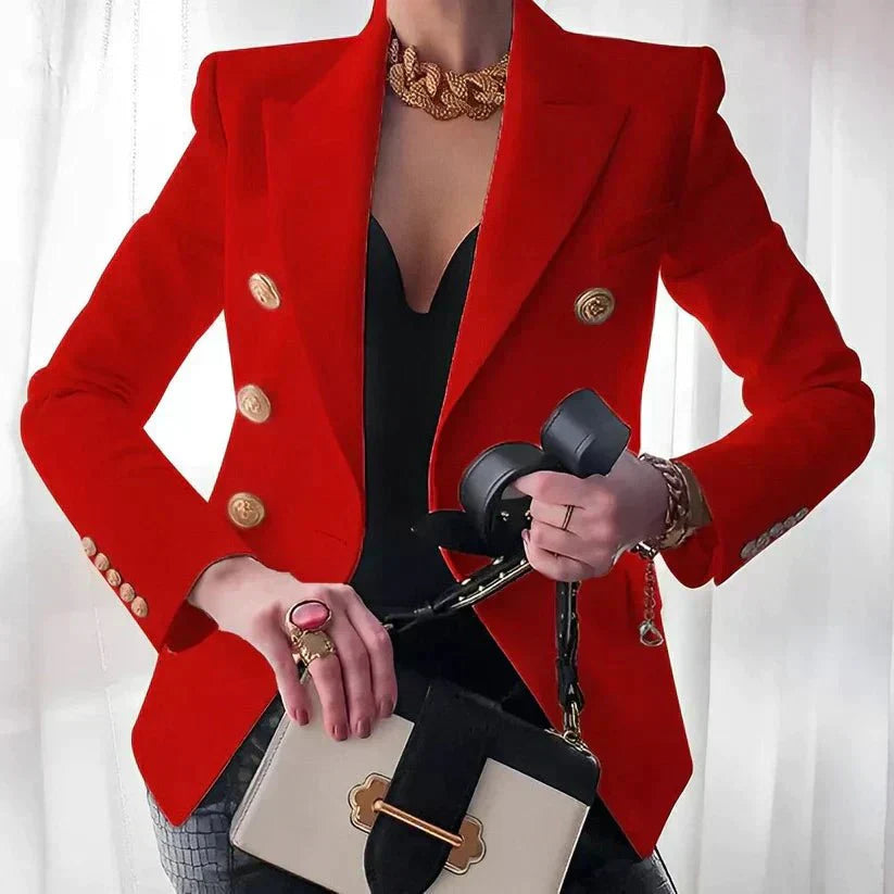 Dames blazer met dubbele knoopsluiting