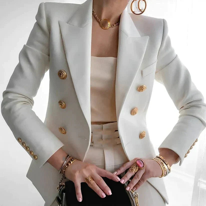 Dames blazer met dubbele knoopsluiting